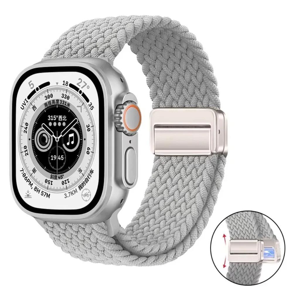 Плетеный нейлоновый ремешок для Apple Watch Series Ultra 3 2 1 49 мм 11 10 46 мм 42 мм 9 8 7 45 мм 41 мм Магнитный ремешок iWatch 6 5 SE 44/40 мм Пояс