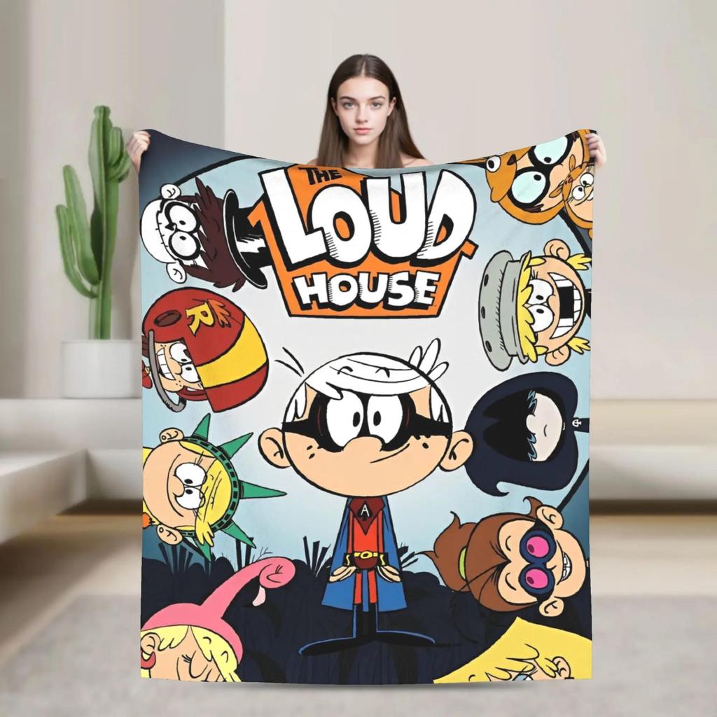 LLoud Houses Family Cartoon Flannel Throw Blanket for Couch Sofa Bed Softized Quality Picnic Blanket