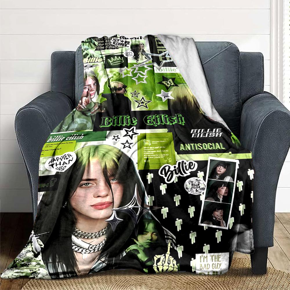 Billie Eilish Collage Blanket Soft Throw Blanket For Home Bedroom Bed Sofa Travel Office Solid Christmas Blanket