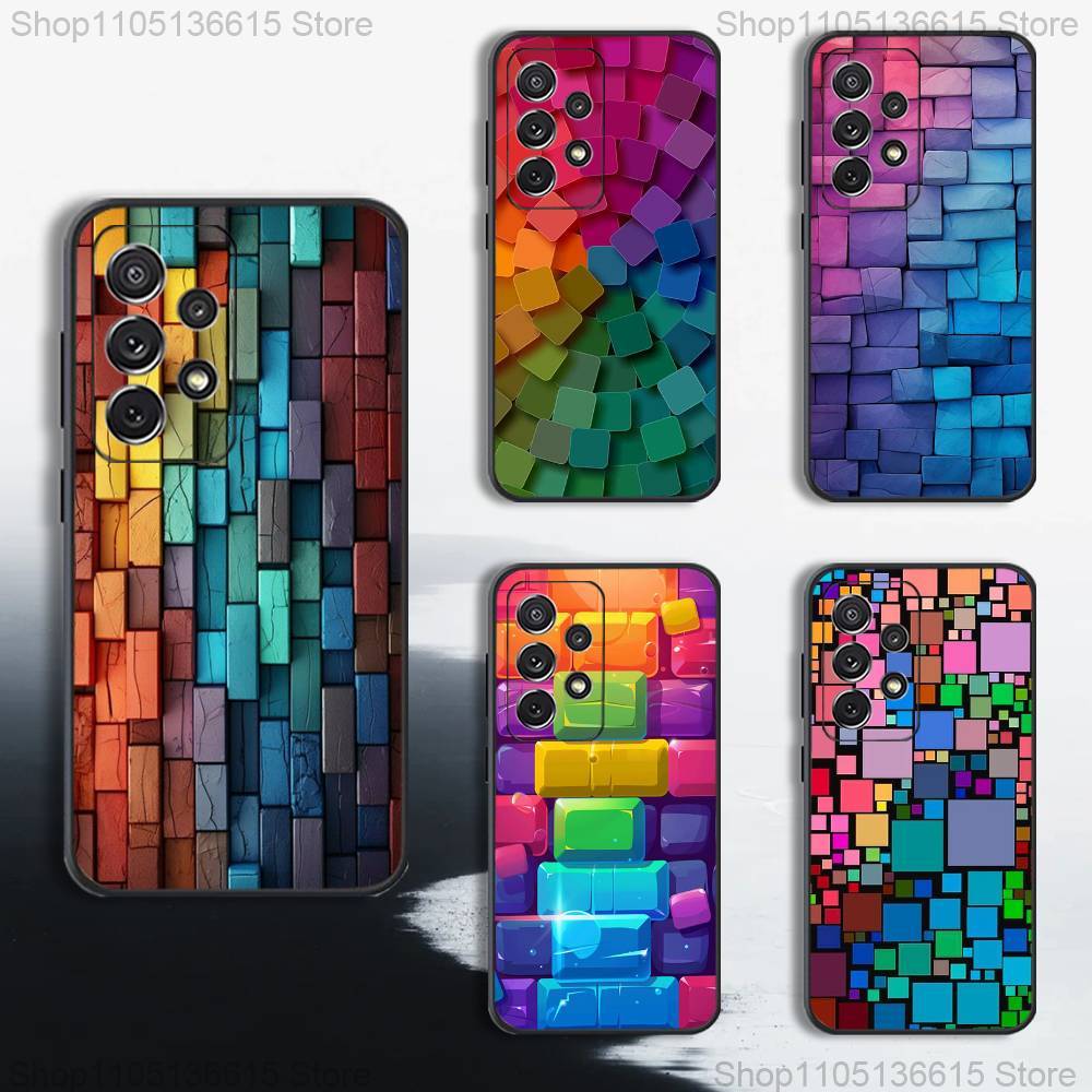 3D Художественный Блок Крутой Чехол Для Телефона Для Samsung S25,S24,S23,S22,S21,S20,S10,Ultra,Plus,Lite,FE,Мягкий Силиконовый Черный Чехол