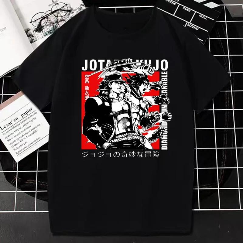 Горячая футболка Jojo Bizarre Adventure Anime для мужчин с крутым принтом Harajuku Japan Manga Streetwear унисекс футболка Camisetas Fshion Tee Top