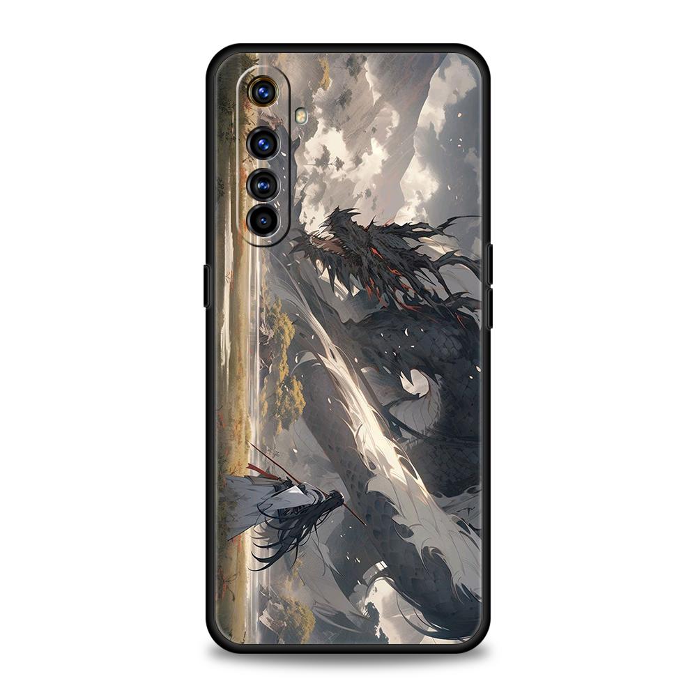 Cartoon Dragon Long Phone Case For Oppo A17 A31 A54 A57 A78 A79 A80 A98 Find X5 X6 Reno 7 8 10 11 13 F Pro 5G Soft TPU Cover Bag