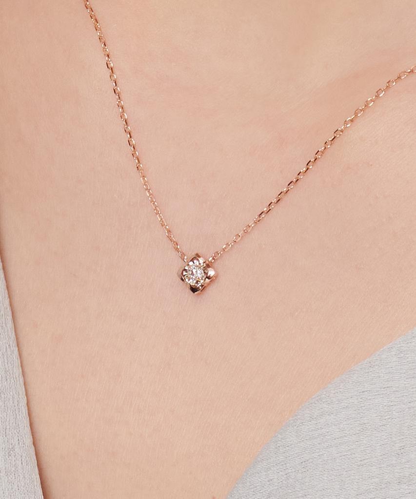 Loveenb [14K Gold] Rosé Lab-Worn Diamond Necklace