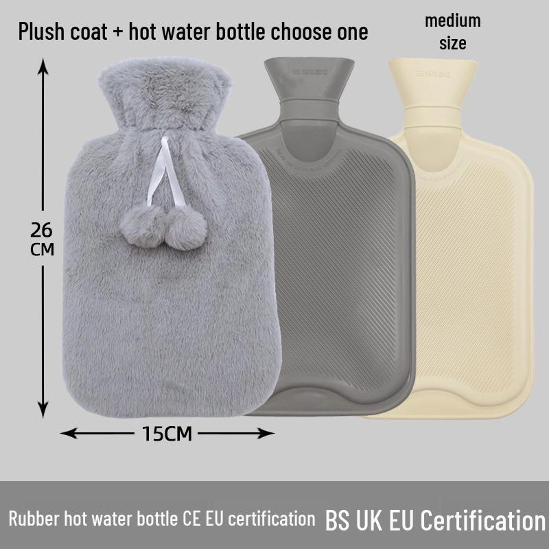 Explosion-Proof Hot Water Bottle: Rubber Design for Stomach and Feet, Long-Lasting Warmth