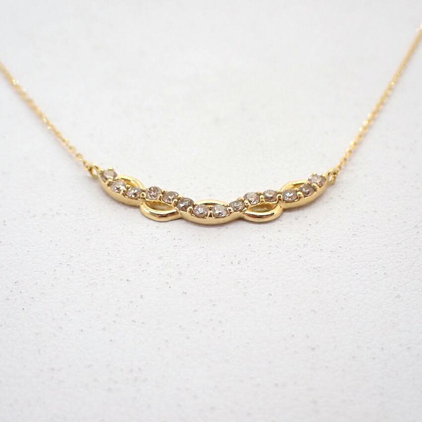 [Новое] Бриллиантовое колье/подвеска K18YG [i3-1]