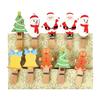 10Pcs Christmas Wooden Clips Home Hanging Photo Wall Decoration DIY Handmade Crafts 2025 New Year Party Supply Navidad Kids Gift