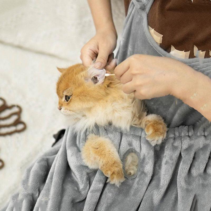 Уютный фартук-переноска для маленьких кошек и собак - Идеально подходит для зимних путешествий на свежем воздухе - Особенности: подвесная сумка для груди и место для сна кошки