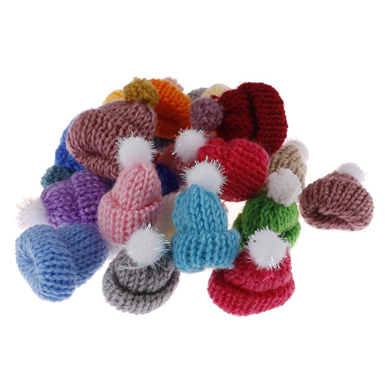 10 шт., 3,5 см, смешанная шерстяная пряжа, мини-шляпа, головные уборы, одежда, кукла, материалы для рукоделия