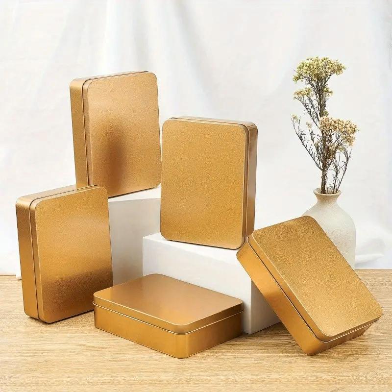 Упаковка из пяти квадратных подарочных коробок, металлическая маленькая коробка, жестяная коробка, упаковка, жестяная коробка, жестяная банка, коробка для хранения, разноцветная
