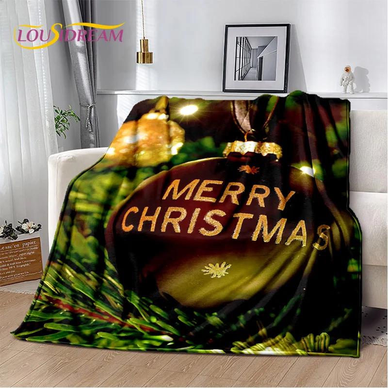 Merry Christmas Tree Santa Claus Gift Plush Blanket,Flannel Blanket Throw Blanket for Living Room Bedroom Bed Sofa Picnic Hiking