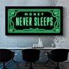 Green Flash Money Modern Pop Culture Money Style Street Art Inspirational Wall Art Canvas Wall Picture for Home Decor Cuadros