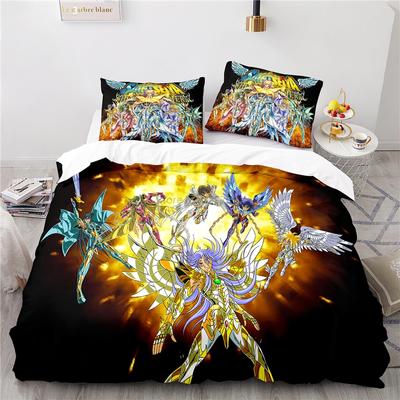 Мультяшный 3D Постельный комплект Saint Seiya с принтом Аниме Пододеяльник Наволочка Взрослый Детский Комплект чехла для одеяла Двуспальный Полуторный Двуспальный Кинг-сайз