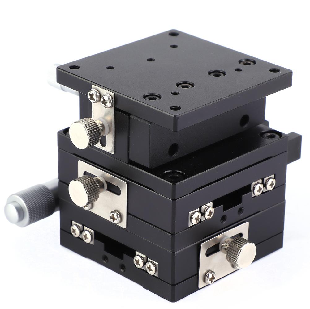 SEMXYZ 60 XYZ Микрометрическая платформа для точной настройки Линейный столик с подшипниковой опорой Настроечный скользящий столик 60*60мм