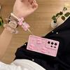3D Elegant Bowknot Faux Pearl Chain Phone Case For Samsung Galaxy S25 Ultra S21 S22 S23 Plus S24 FE Short Strap Lanyard Cover