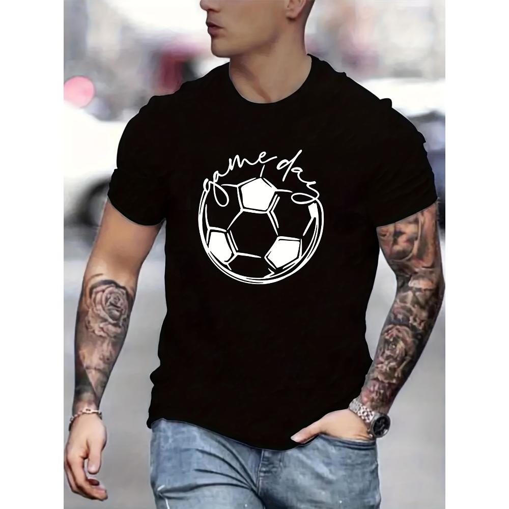 Soccer Game Day Graphic T-Shirt,Soft Breathable & Fade-Resistant, Classic Fit for Daily Casual Wear