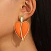 New Fashion Earrings Retro Personality Exaggerated Color Spray Paint Love Water Drop Double Layer Niche Stud Earrings Women
