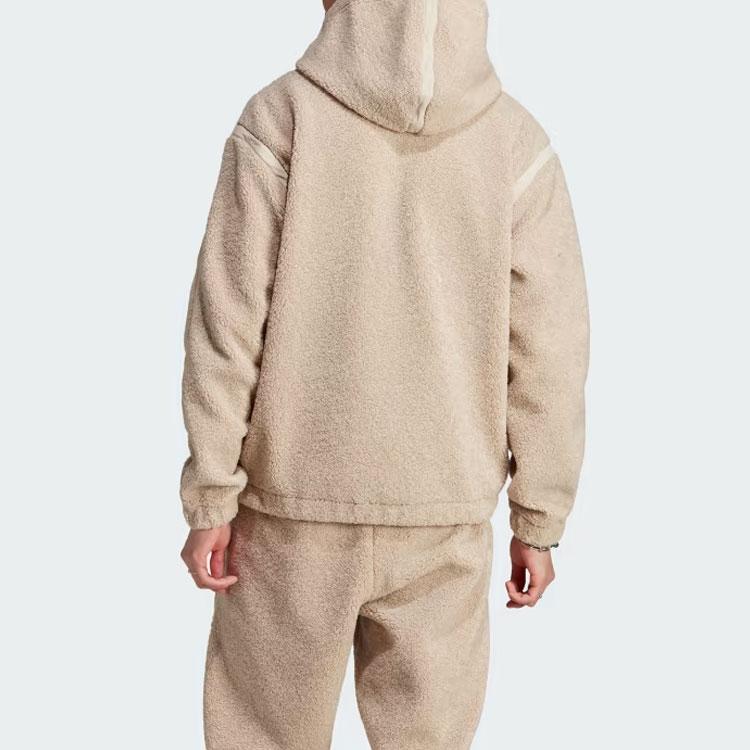 adidas Originals Trefoil Premium Essentials Флисовая куртка с капюшоном Мужская Верхняя одежда Бежевый IM4441