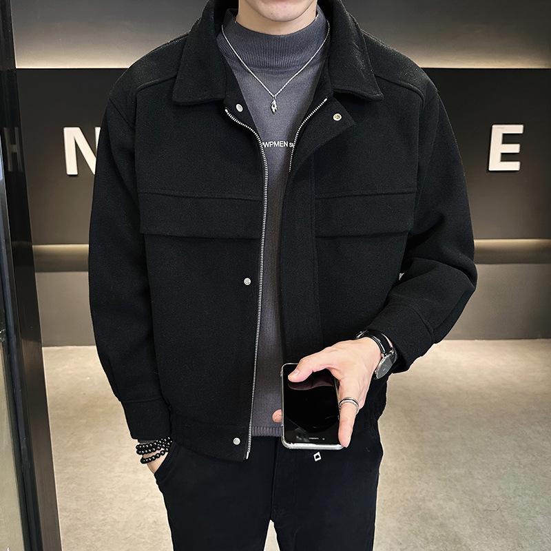 Мужская шерстяная куртка 2023 года высшего качества – короткая, повседневная куртка на осень/зиму