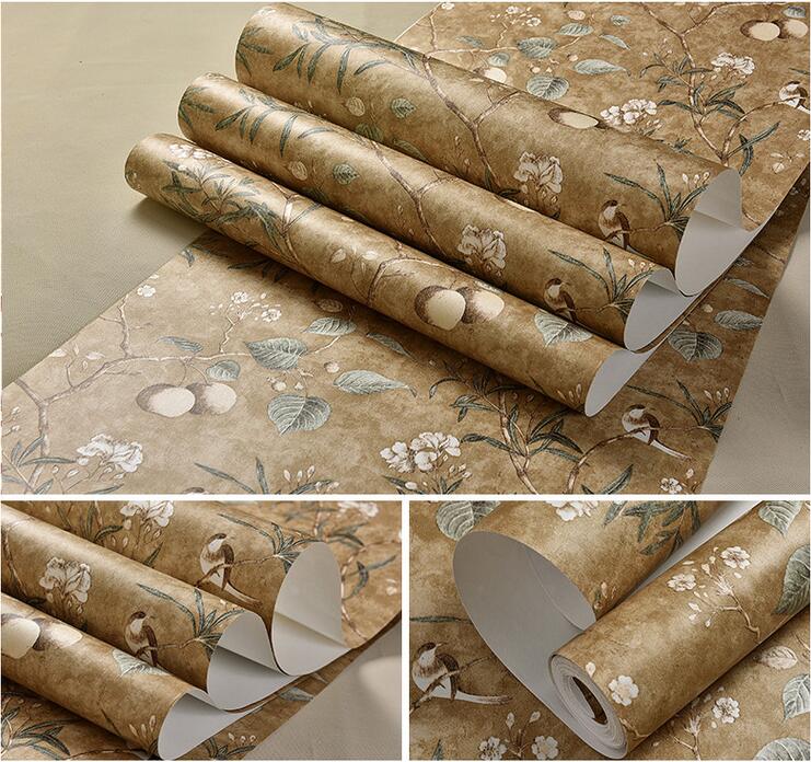 Beibehang Американские обои Ретро Обои с цветами яблони Спальня Гостиная Фон Чистая бумага Пасторальные обои