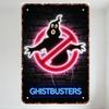 Винтажная металлическая жестяная вывеска с неоновым логотипом Ghostbusters, ретро-фон с кирпичной стеной, неоновая вывеска Ghostbuster для мужской комнаты, бара, кафе H