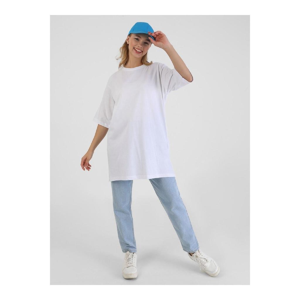 Cotton Fabric Comfortable Fit T-shirt - White -