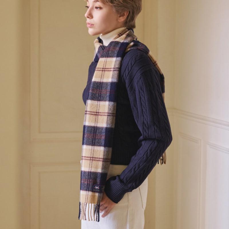 ABRAHAM MOON Шарф из мериносовой шерсти 25 см - Полузеленый темно-синий