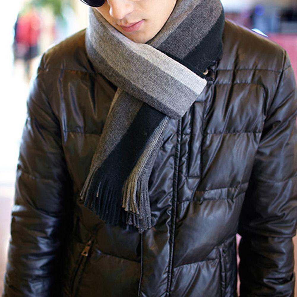 Business Affairs Scarves Knit Scarf Warm Winter Fringed Muffler Striped Scarf Scarf Tassel Scarf