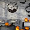1pc Halloween Pumpkin Metal Wall Decor - Spider Web & Bat Door Sign | Spooky Day of the Dead Wall Art for Home & Party Decor