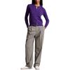 Polo Ralph Lauren FW24 Однотонный вязаный свитер с длинным рукавом и вышивкой логотипа, однобортный, женский, фиолетовый WMPOSWENDW20295-500