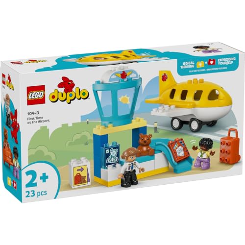 LEGO Duplo Город Duplo Первый аэропорт Игрушка, Подарок на день рождения, Обучающие кубики, Мальчики и девочки, Возраст 18 месяцев, 2 года, 4 года, Ролевая игра, V