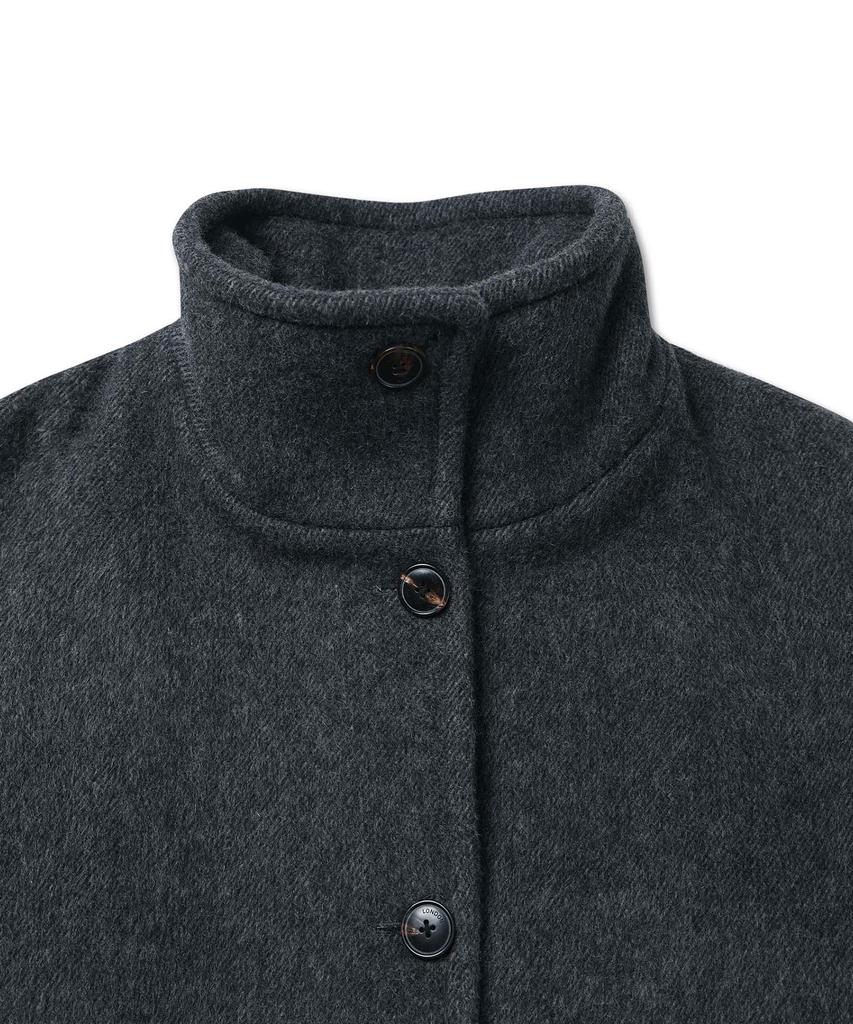 Michiko London Koshino Belted Balmacaan Wool Coat Charcoal