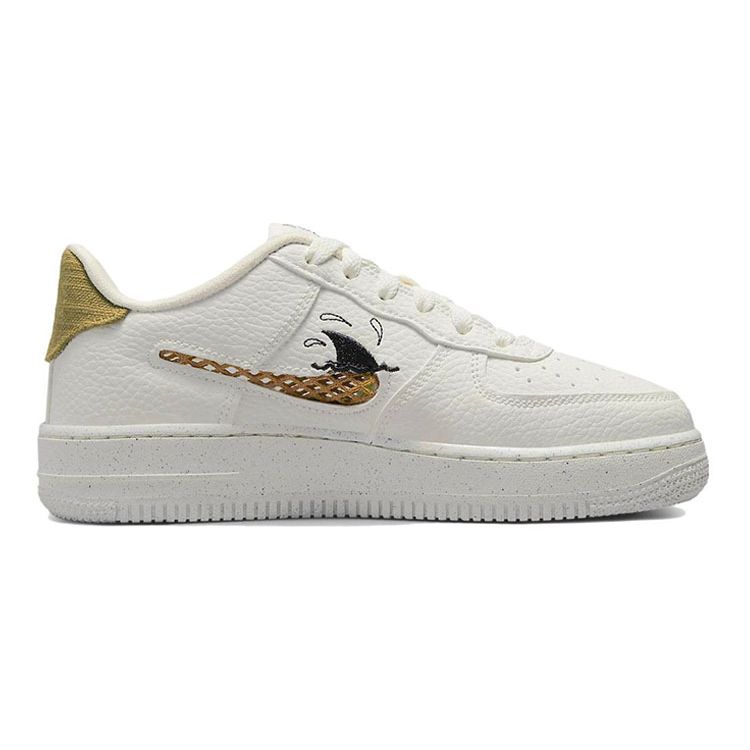 Nike Air Force 1 Low 07 LV8 Next Nature GS Sun Club — Детские кроссовки White Sharks Fin Sail Black Wheat-Grass DQ7690-100