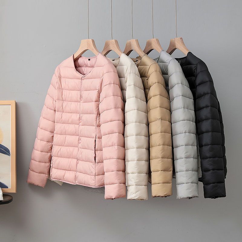 Autumn Winter Now Padding Parkas Women Light Thin Thermal Wearing Inside Korean Slim Fashion Ingle-breasted Solid Color Coat