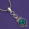 Комплект из диопсида, хромированные драгоценные камни, ожерелье, кулон, этнический стиль, 18-20 дюймов