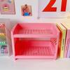 Double Layer Hollow Shelf Plastic Cosmetics Desktop Finishing Bathroom Accessories Organizer Storage Rack 2 Tier Shelf