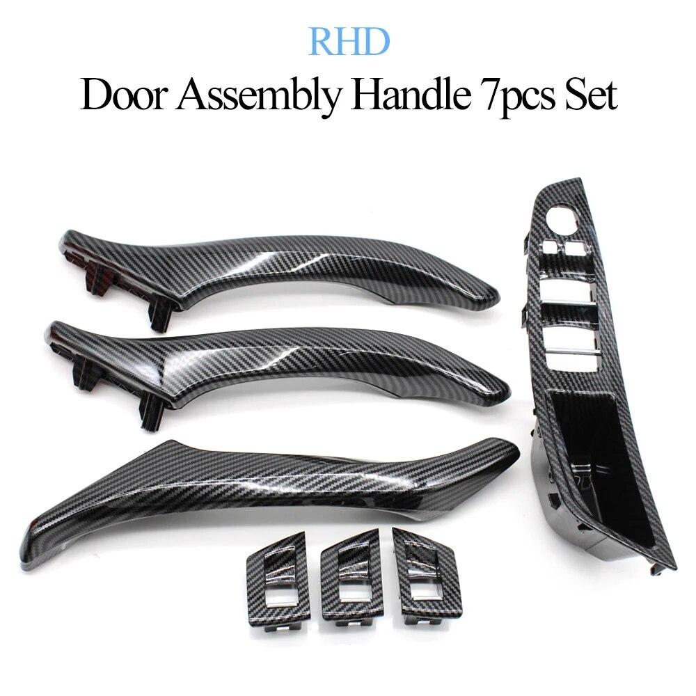 LHD RHD Carbon Fiber Car Interior Door Armrest Pull Handle Panel Trim Set For BMW 5 Series F10 F11 520i 523i 525i 528i 530i 535i