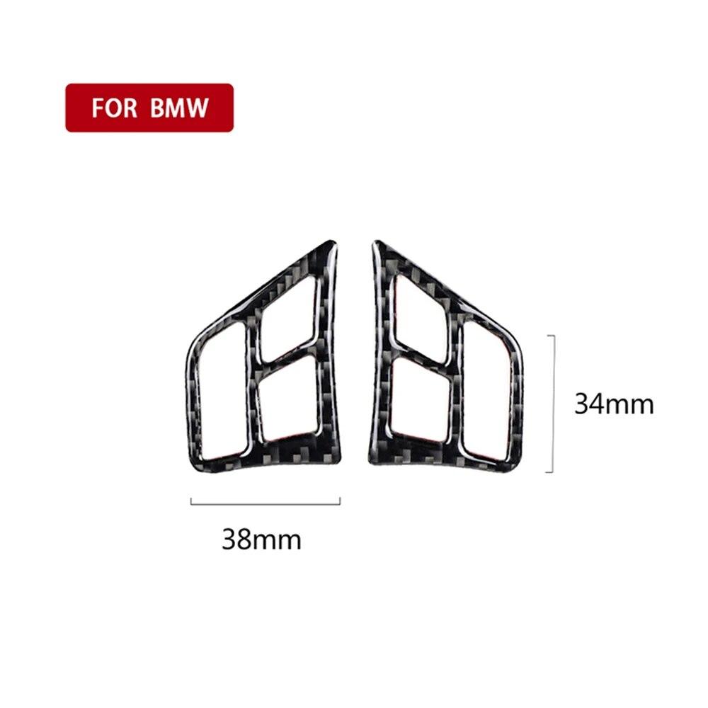 2 шт., углеродное волокно, рамка с кнопками на руль автомобиля, декоративные наклейки, аксессуары для интерьера для BMW 3 серии E90 E92 2005-2012