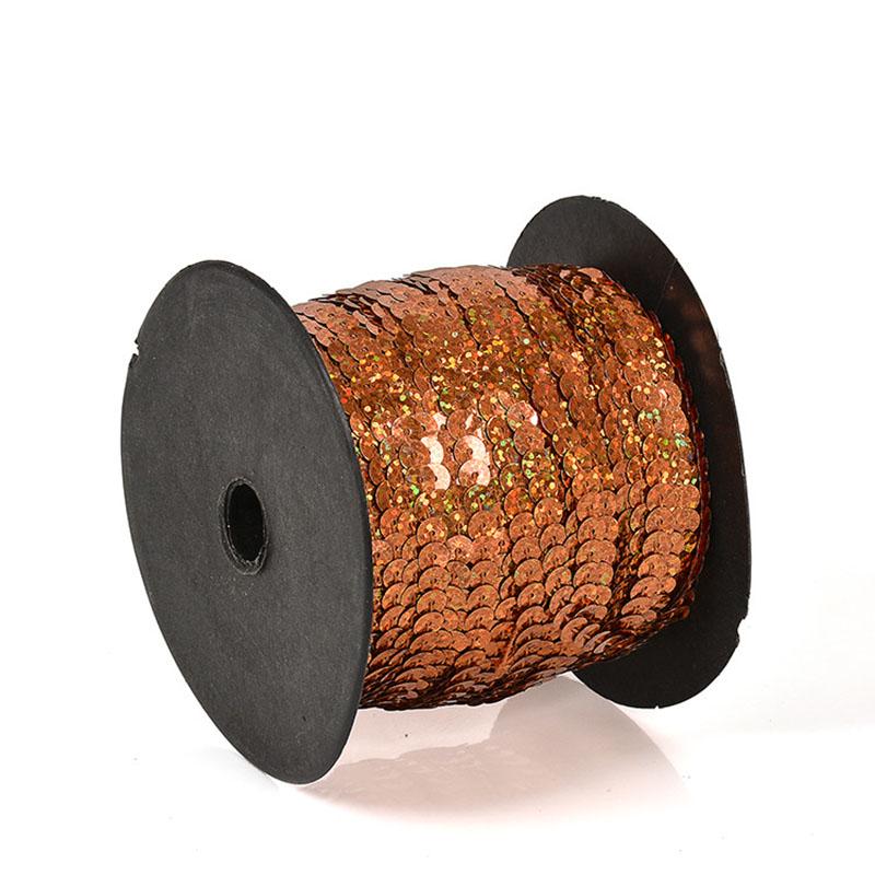 Fashion High Quality Flat Sequin 6mm 5 Yards Trim Lace Sew On Craft Multicolor Trim Strip Costume Sewing