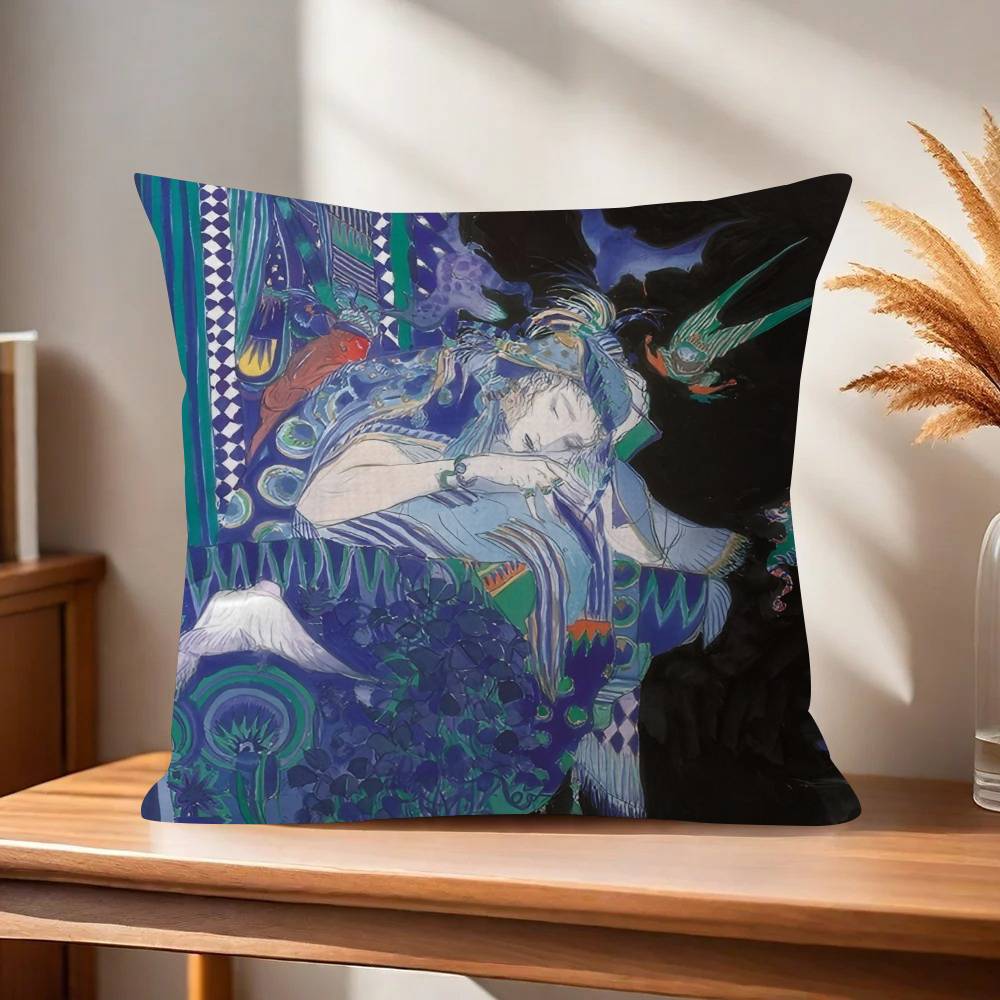 Painting YYoshitaka Amano Art Pillow Gift Home Office Decoration Bedroom Sofa Car Cushion Cover case x