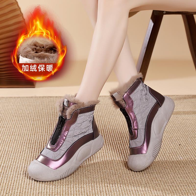 Женская обувь зимняя бархатная утолщенная теплая популярная высокая повседневная модная универсальная теплая обувь зимние ботинки