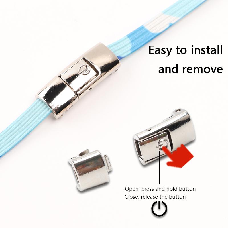 NO.8 Радужные шнурки для кроссовок, новая модернизация, магнитный металлический замок, шнурки без завязок для детей и взрослых, ленивый быстрый шнурок с резиновой лентой, шнурок для обуви