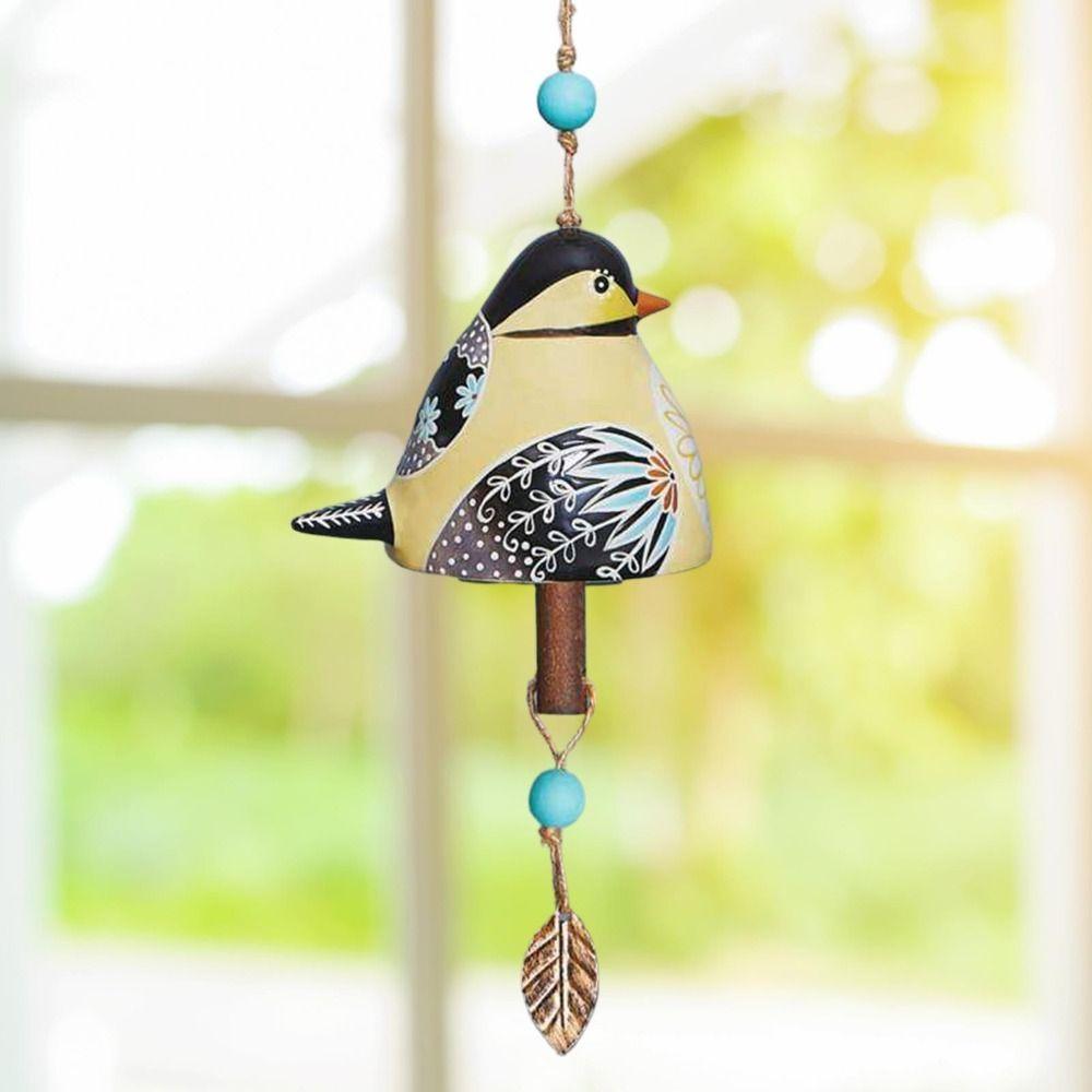 Resin Wind Chime Hand Painted Hanging Ornaments Wind Bell Bird Song Bell Wall Decoration