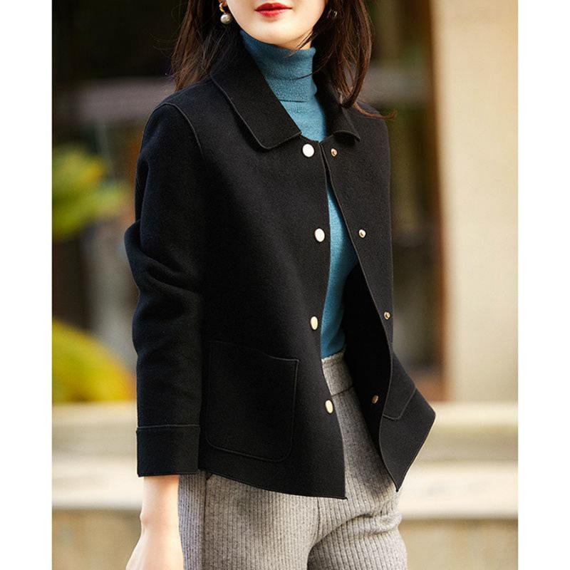 WTG391664VL: Stylish Japanese & Korean Double-Faced Wool Short Coat