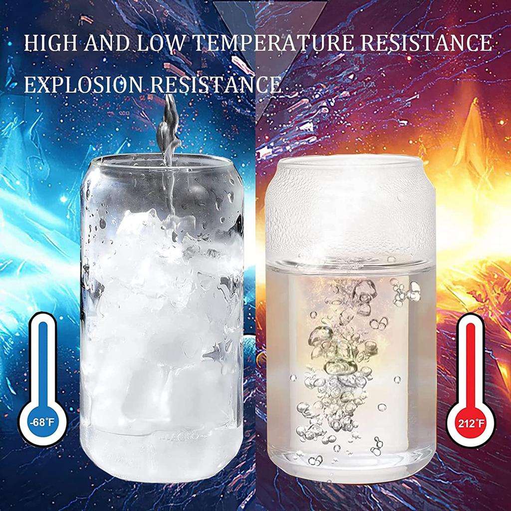 6pcs 400/500ml Glass Cup with Bamboo Lid and Straw Bubble Tea Cup Glasses Cups Beer Can Coffee Cup Cold Wine Cola Drinkware