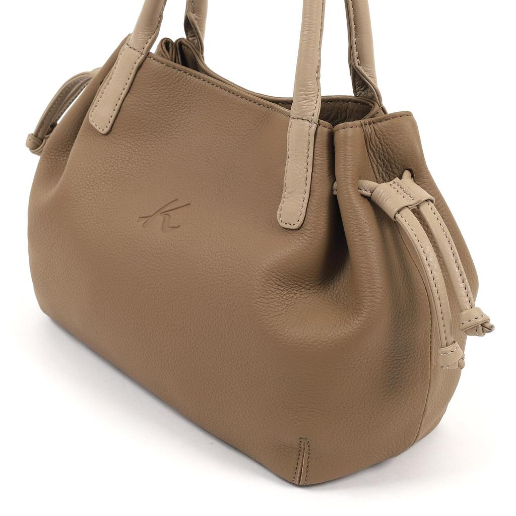 Регулируемый кожаный ремешок, открывающаяся сумка из коровьей кожи, бежевая 64521 [Kitamura] Y-1423, женская, какао/песок [коричневая]