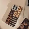 Американский Ретро Леопардовый Принт Сращивание Чехол для Мобильного Телефона Подходит для 16 Apple 17 Promax Защитная Пленка для Объектива Iphone14 Блестящая Пудра 12