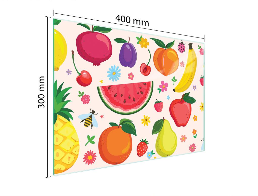 СТЕКЛЯННАЯ ДОСКА ДЛЯ НАРЕЗКИ 40x30 ФРУКТЫ
