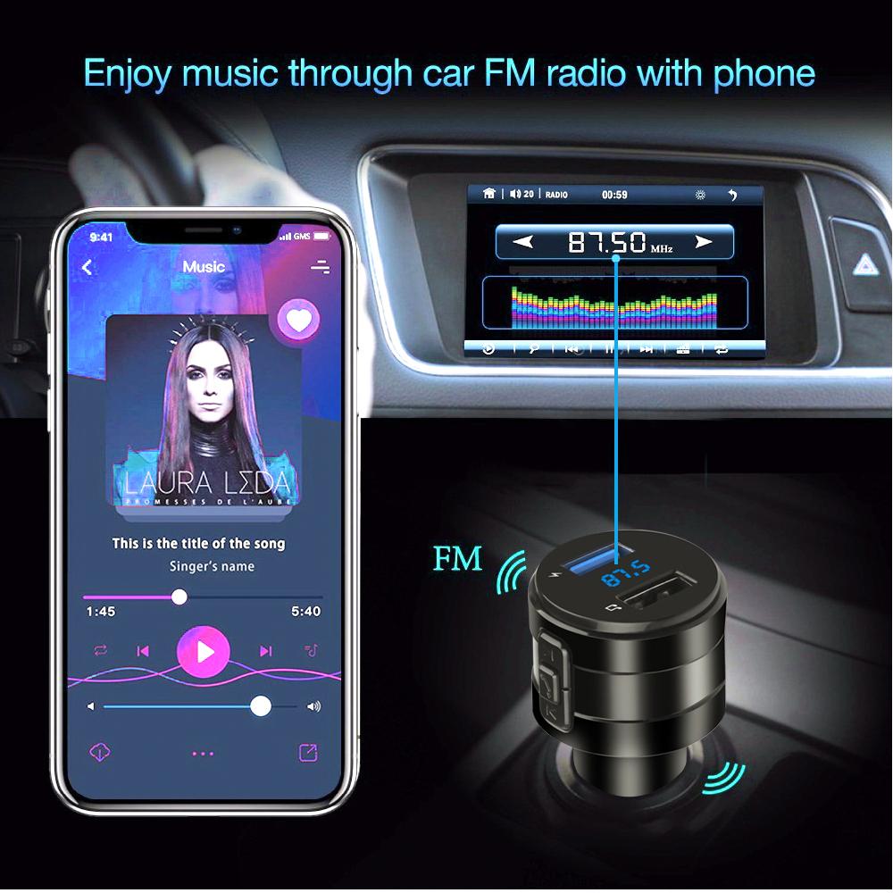 FM Transmitter Car Wireless Bluetooth FM Radio Modulator Car Kit 2.1A USB Car Charger Handsfree Aux Audio MP3 Player