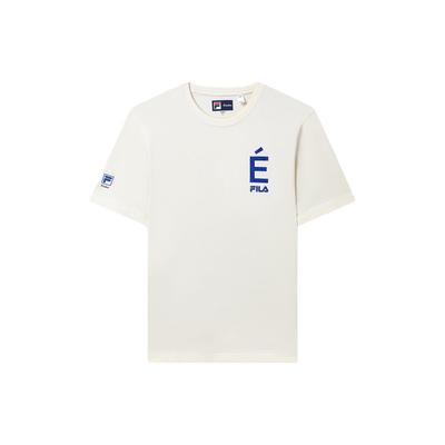 Fila X Études Футболка с логотипом, круглым вырезом и короткими рукавами, мужская, топы, белый, кремовый F11M326111F-IV