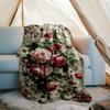 Floral Bouquet Print Flannel Blanket, Soft Warm Lightweight Throw Blanket for living Room,Sofa Bed Camping office